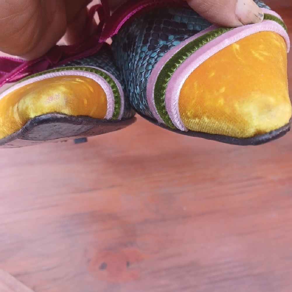 Casadei Yellow and Green Heels with Pink Accents - Picture 11 of 11